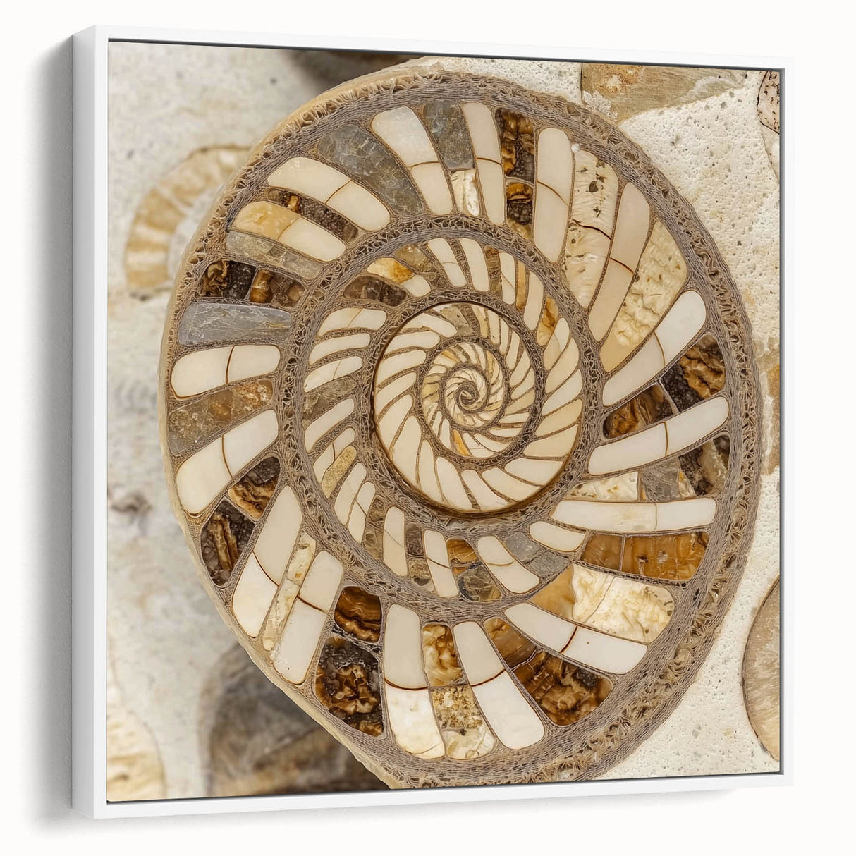 Vintage poster art featuring close-up nature elements in vibrant colors on a large framed canvas.