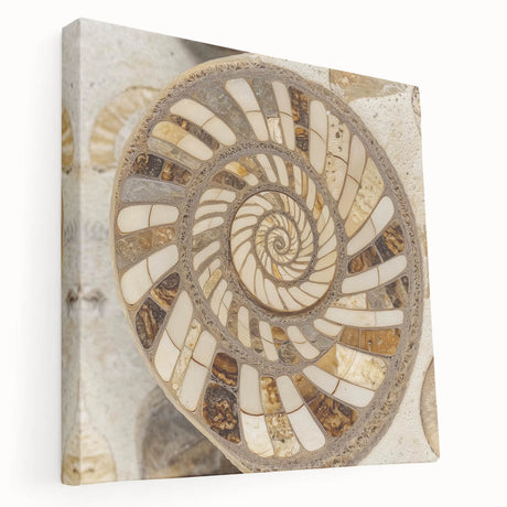 Close-up of nature elements in muted green and brown on a stretched canvas, ideal for kitchen wall art.