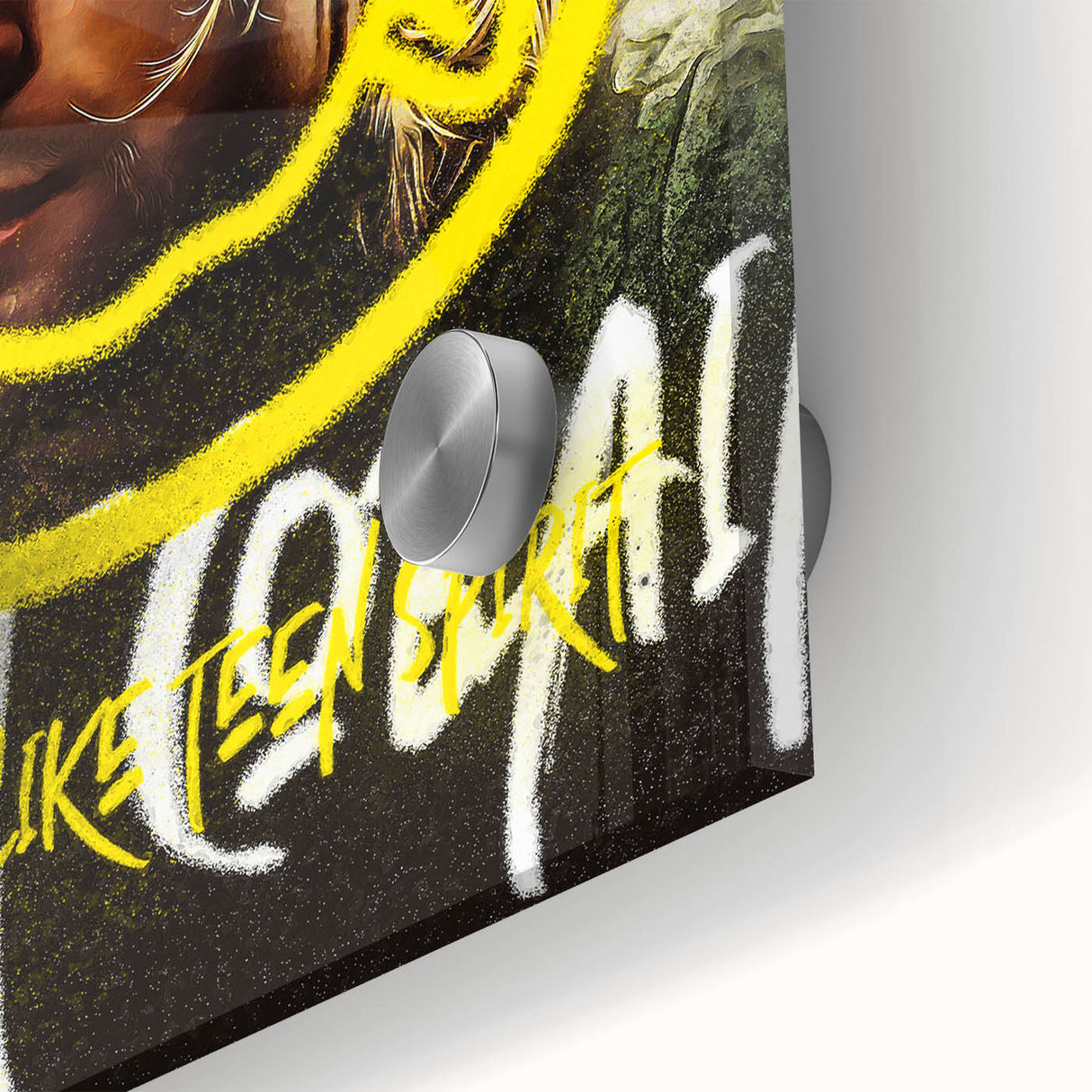 Grunge Pop Art Wall Art - Kurt Cobain Canvas with Yellow and Black