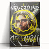 Grunge Pop Art Wall Art - Kurt Cobain Canvas with Yellow and Black