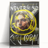 Grunge Pop Art Wall Art - Kurt Cobain Canvas with Yellow and Black
