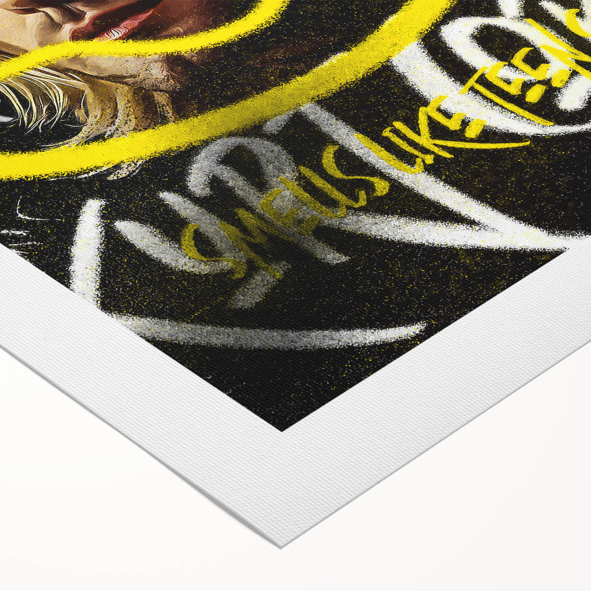 Grunge Pop Art Wall Art - Kurt Cobain Canvas with Yellow and Black