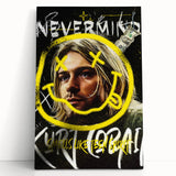 Grunge Pop Art Wall Art - Kurt Cobain Canvas with Yellow and Black