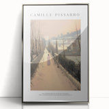 Mid-century modernist art featuring abstract shapes in muted tones on a silver-framed acrylic print.