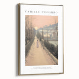 Vintage landscape painting on framed canvas, featuring muted earth tones, ideal for bedroom wall decor.