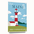 Retro Maine Lighthouse Poster – Vintage Prints & Nautical Wall Art