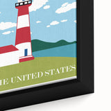 Retro Maine Lighthouse Poster – Vintage Prints & Nautical Wall Art