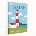 Retro Maine Lighthouse Poster – Vintage Prints & Nautical Wall Art