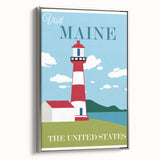 Retro Maine Lighthouse Poster – Vintage Prints & Nautical Wall Art
