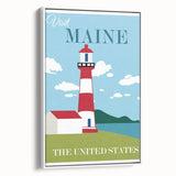 Retro Maine Lighthouse Poster – Vintage Prints & Nautical Wall Art