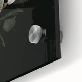 Large abstract wall art in autumnal hues on acrylic glass, ideal for dining room ambiance.