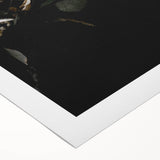 Art deco poster featuring an autumnal scene with warm orange and brown tones on rolled canvas.