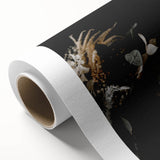 Art Deco style poster depicting an autumnal scene in muted orange and brown tones.