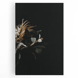 Large black and white stretched canvas featuring a minimalist autumn tree design, ideal for kitchen wall art.