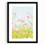 Extra large framed abstract print featuring textured, colorful art with vibrant spring hues, ideal for living room decor.
