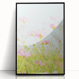 Large abstract wall art featuring swirling spring hues on acrylic, framed in black, suitable for modern art wall decor.