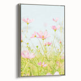 Landscape art painting of spring with colorful trees on framed canvas, ideal for living room decor.