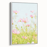 Vintage poster art of spring scene in vibrant colors on extra large framed canvas, ideal for living room decor.