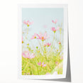 Spring-themed floral art on rolled canvas, showcasing various flowers in soft pastel colors.