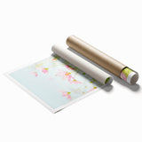 Extra large rolled print featuring vibrant spring floral art, ideal for classy bathroom or large living room wall decor.