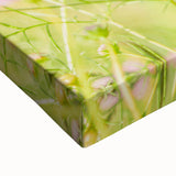 Large art depicting a black and white spring landscape on stretched canvas, suitable for bedroom decor.