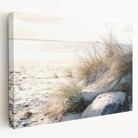 Large canvas print featuring a summer-themed abstract design in vibrant yellow and orange tones.