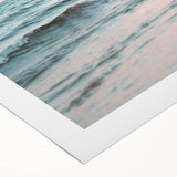 Art deco poster featuring a summer scene on rolled canvas, with pastel colors, ideal for dining room wall art.