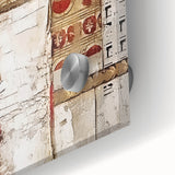 Close-up of abstract strokes wall art design printed on acrylic glass, showcasing vibrant colors and fluid patterns, ideal for modern home decor.