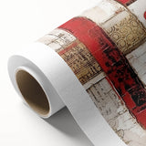 Abstract wall art on rolled canvas showcasing vibrant strokes of blue, pink, and gold, perfect for modern home decor. Ideal for enhancing interior aesthetics.