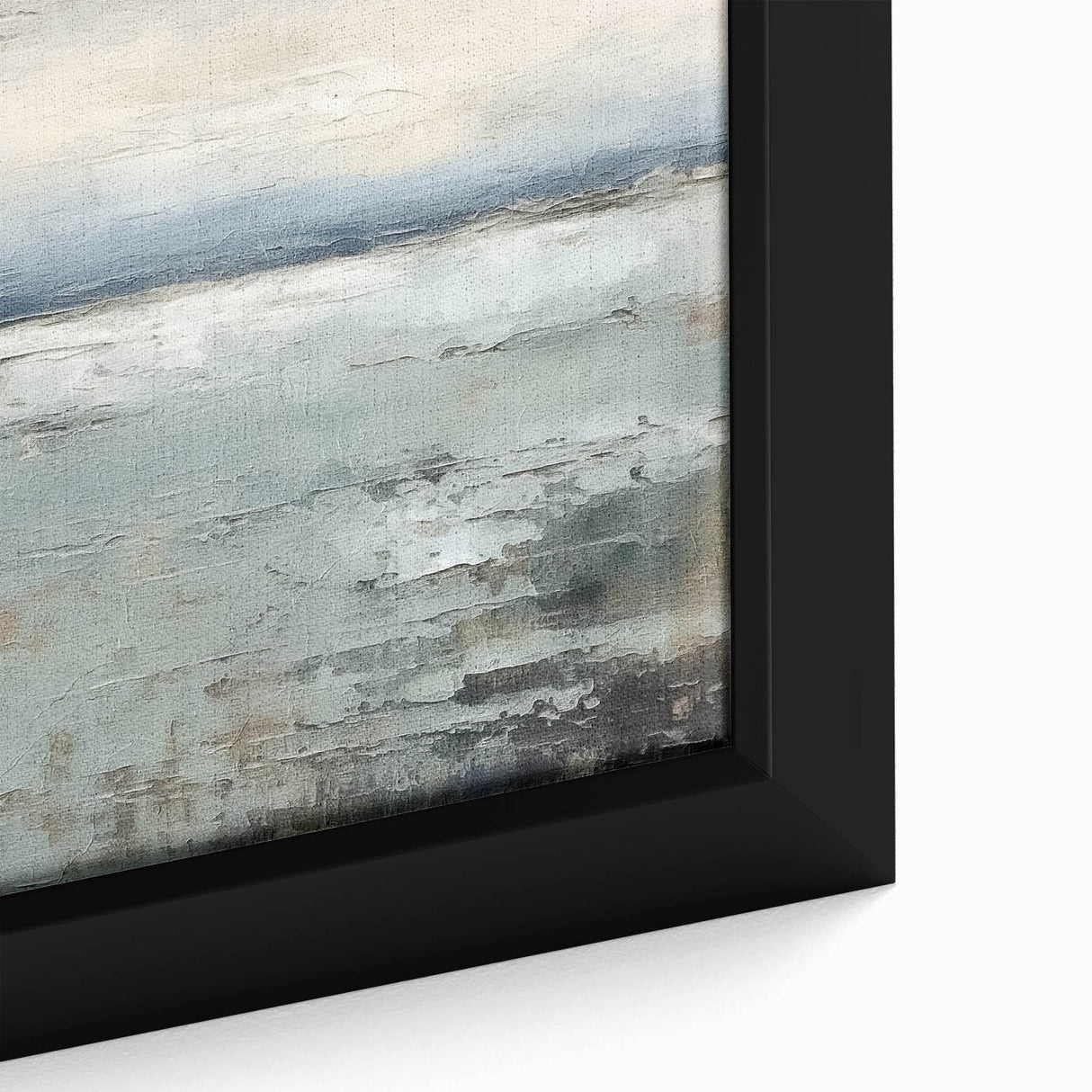 Close-up of abstract strokes wall art on framed canvas, showcasing vibrant colors and dynamic textures, perfect for modern home decor.