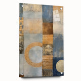 Abstract wall art print showcasing colorful strokes on acrylic glass, elegantly displayed with pins. The vibrant design enhances modern decor, ideal for artistic spaces.