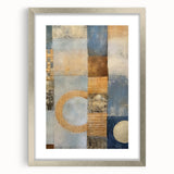 Abstract strokes wall art framed in silver with a mat, showcasing vibrant colors and dynamic patterns, perfect for modern home decor or office aesthetics.