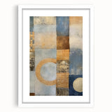 Abstract strokes wall art in a white frame with mat, showcasing vibrant colors and dynamic brushwork, perfect for modern home decor and artistic aesthetics.