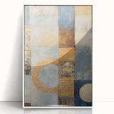 Framed abstract strokes wall art in white acrylic, showcasing dynamic brushwork and contemporary design elements, perfect for modern home decor.