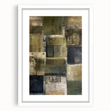 Abstract strokes wall art framed with a white mat, showcasing vibrant colors and dynamic patterns, ideal for modern home decor or office spaces.