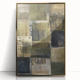 Framed abstract wall art featuring gold acrylic strokes on a textured background, perfect for modern home decor, adding elegance and sophistication to any room.