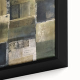 Close-up of an abstract strokes wall art piece on framed canvas, showcasing vibrant color blends and textured details, perfect for modern home decor.