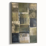 Framed abstract wall art print showcasing dynamic silver strokes on a textured canvas, ideal for modern decor, viewed from the side to highlight depth.