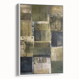 Framed canvas wall art showcasing abstract strokes in muted tones of blue, gray, and white, adding a modern touch to home decor. Ideal for contemporary living spaces.