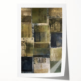 Abstract wall art print featuring vibrant strokes in shades of blue, orange, and yellow, rolled and ready for framing, ideal for modern home decor accents.