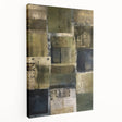 Abstract wall art featuring vibrant strokes in shades of blue, orange, and yellow on a stretched canvas, showcasing a modern design ideal for contemporary decor.