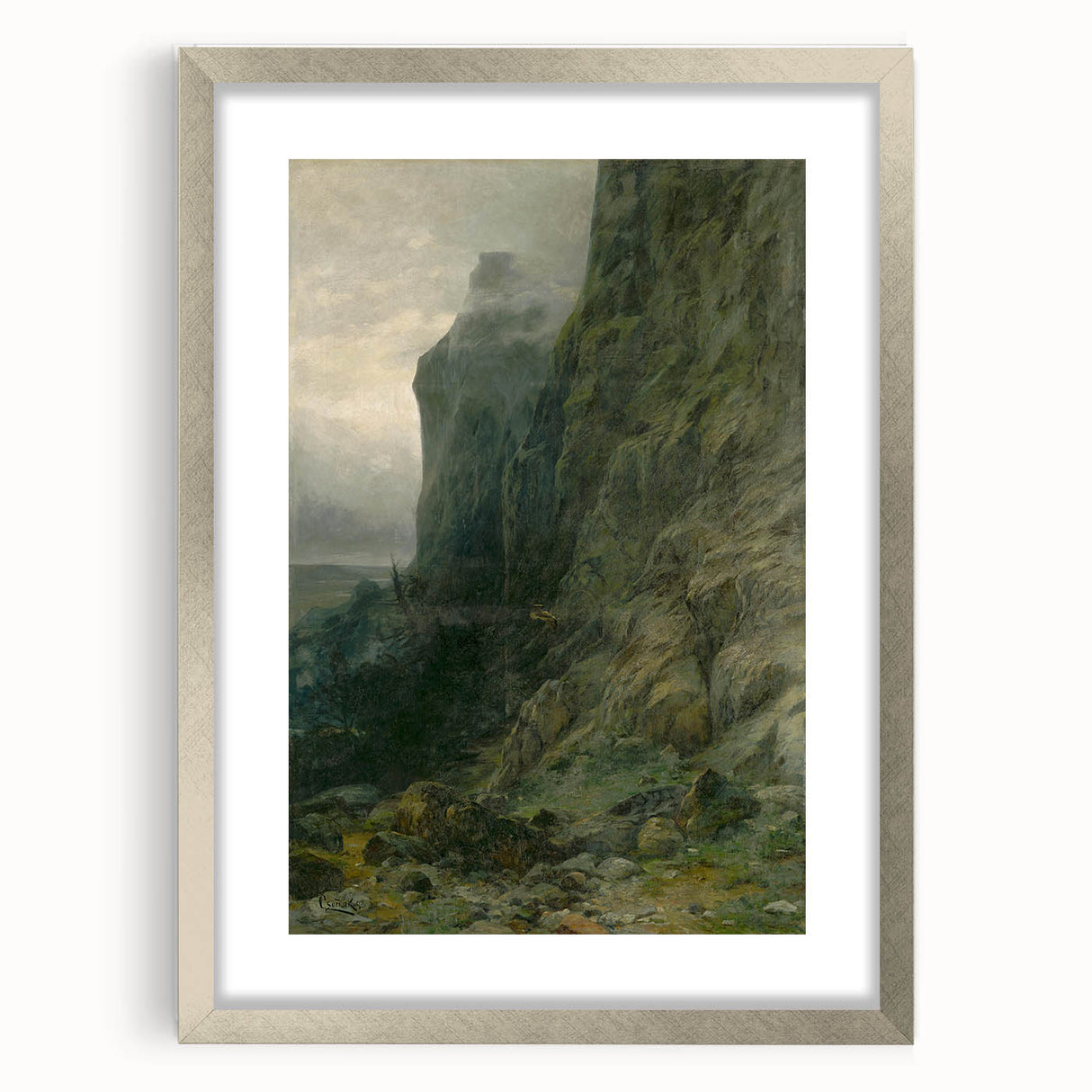 Abstract Modern Art of Rocky Cliffs – Contemporary Wall Decor