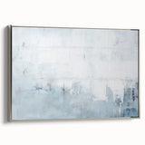 Framed abstract wall art showcasing elegant silver strokes on a textured canvas, ideal for modern home decor and sophisticated interior design.