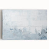 Abstract wall art featuring vibrant strokes of blue, orange, and yellow on stretched canvas, ideal for modern home decor or office aesthetics.