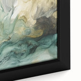 Close-up of framed abstract strokes wall art canvas showcasing vibrant colors and textured brushwork, ideal for modern home decor enhancement.