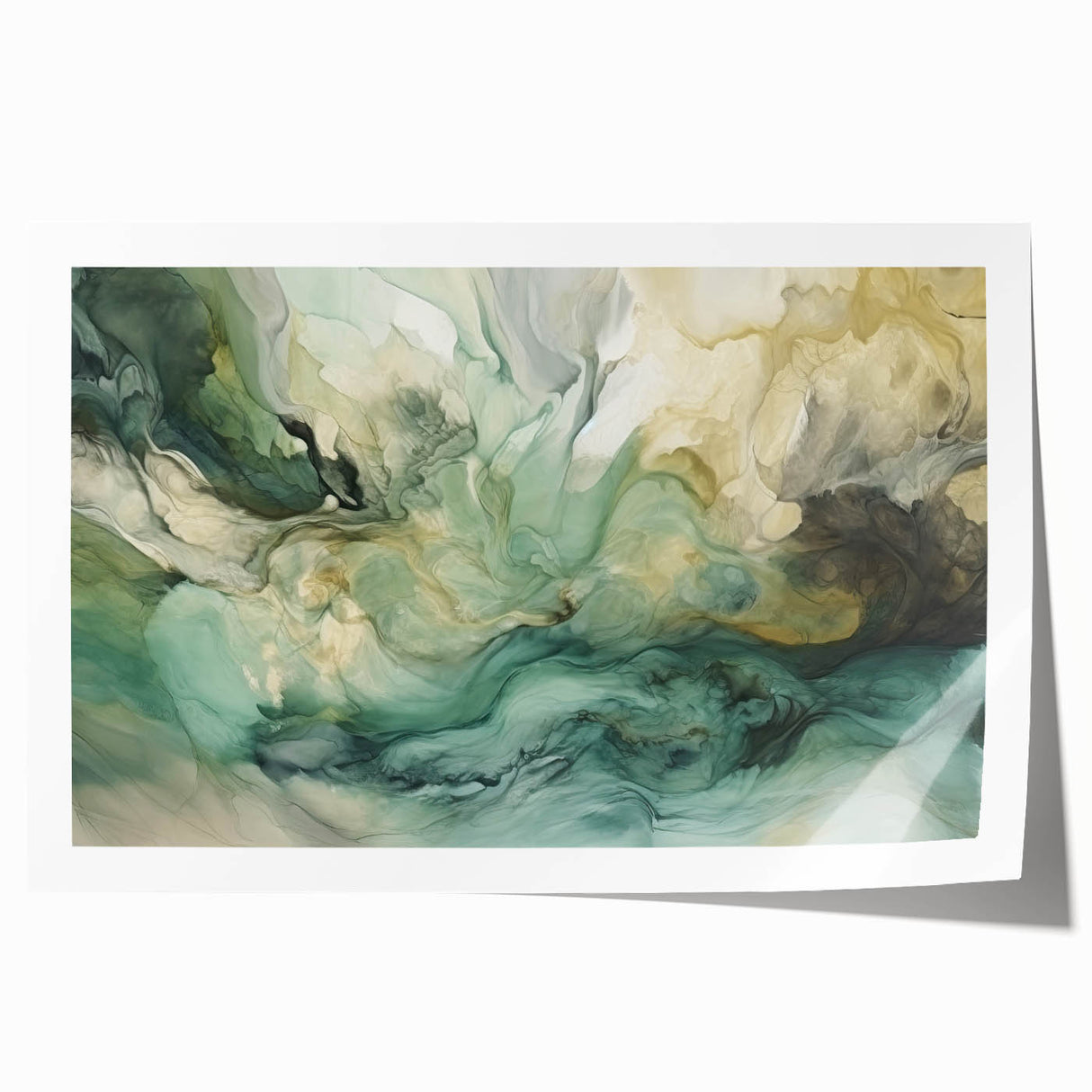 Abstract wall art print showcasing vibrant strokes in shades of blue, orange, and yellow, designed to enhance modern decor. Ideal for home or office styling.