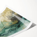 Abstract strokes wall art print showcasing vibrant colors and dynamic patterns, rolled for easy display. Ideal for modern home decor and artistic interiors.