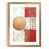 Abstract wall art featuring bold, colorful strokes in a modern design, framed with a gold mat. Ideal for contemporary home decor, adding elegance and vibrancy to any space.