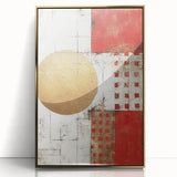 Framed abstract wall art featuring gold and black strokes on an acrylic surface, perfect for modern home decor. Ideal for enhancing living spaces with elegance.