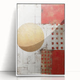 Abstract wall art featuring vibrant strokes in shades of blue, pink, and gold, framed in white acrylic, designed to enhance modern home decor. Perfect for adding a touch of elegance and creativity to living spaces.